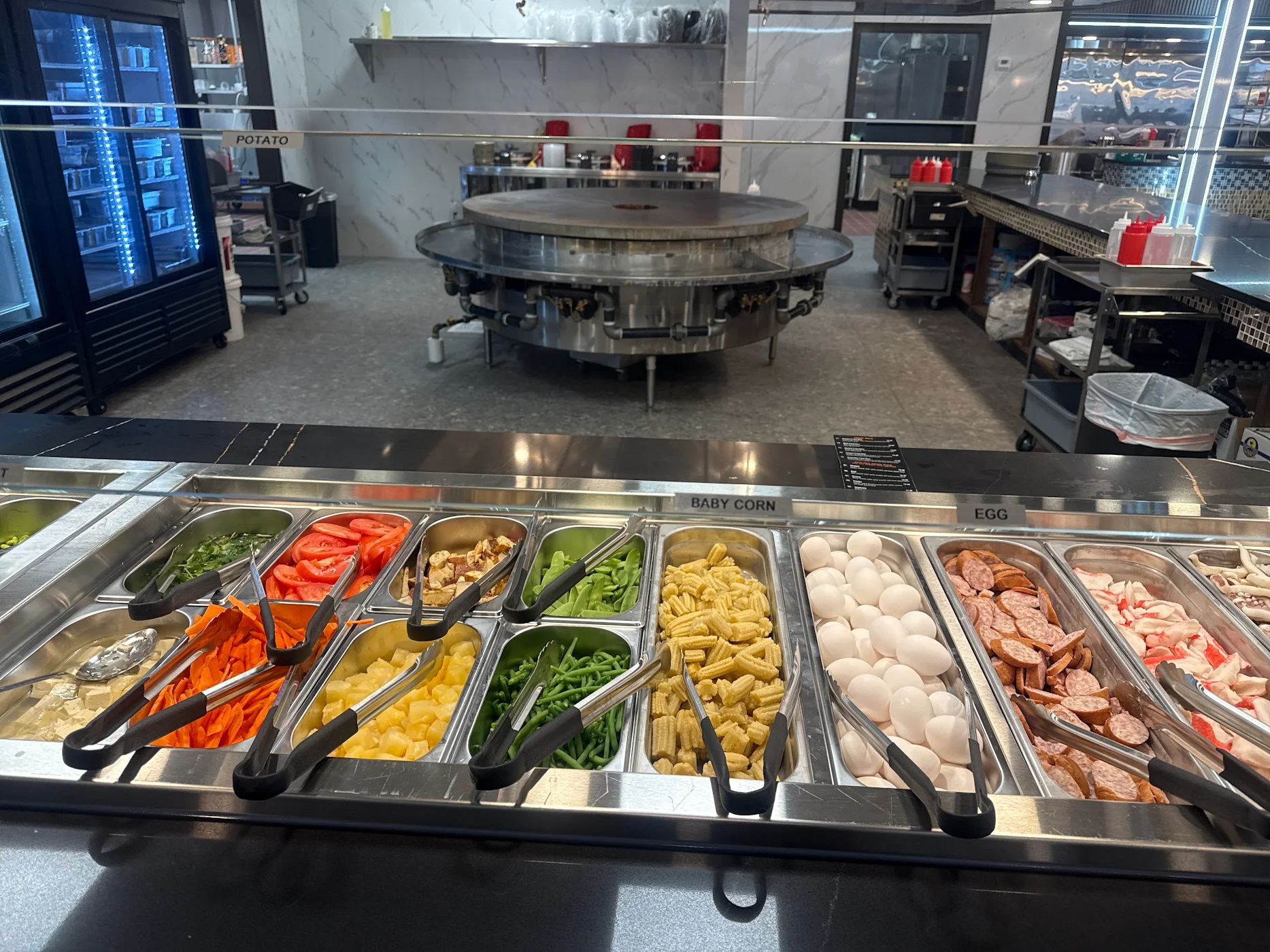 Fresh veggie bar at Yummy Bowl